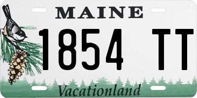ME license plate 1854TT