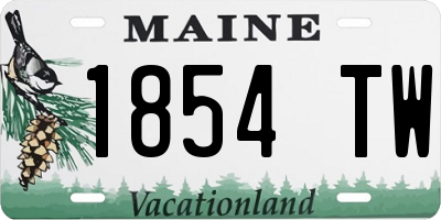ME license plate 1854TW
