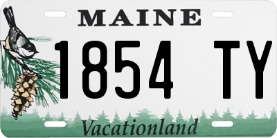 ME license plate 1854TY