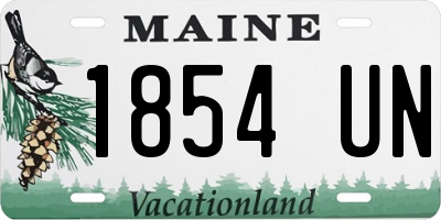 ME license plate 1854UN