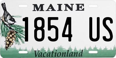 ME license plate 1854US