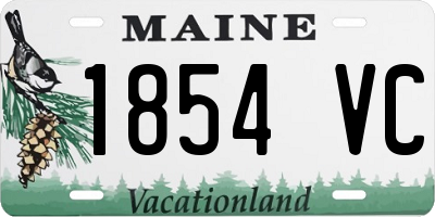 ME license plate 1854VC