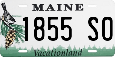 ME license plate 1855SO