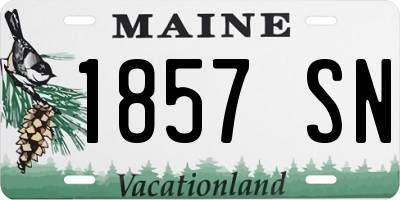 ME license plate 1857SN