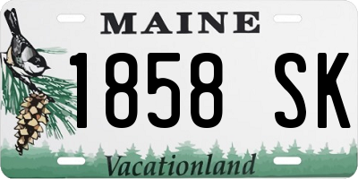 ME license plate 1858SK