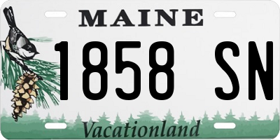 ME license plate 1858SN
