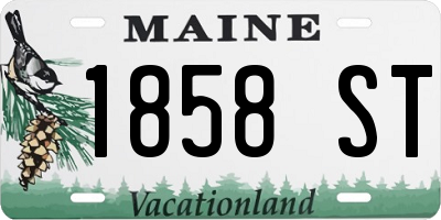 ME license plate 1858ST