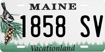 ME license plate 1858SV