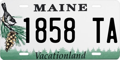 ME license plate 1858TA