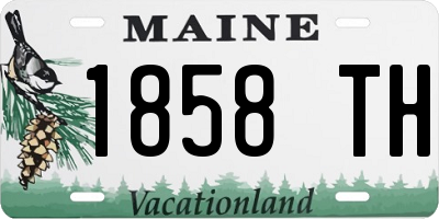 ME license plate 1858TH