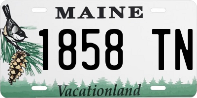 ME license plate 1858TN