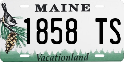 ME license plate 1858TS