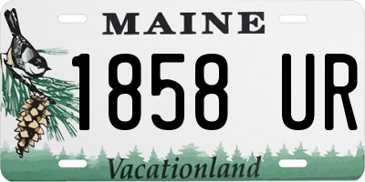 ME license plate 1858UR