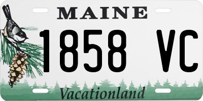 ME license plate 1858VC