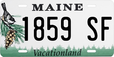 ME license plate 1859SF