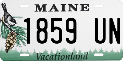 ME license plate 1859UN