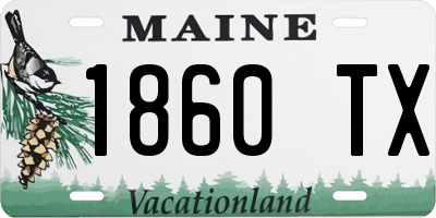 ME license plate 1860TX