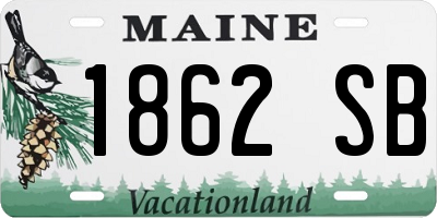 ME license plate 1862SB