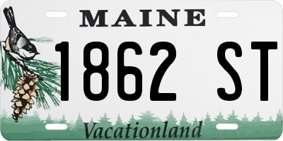 ME license plate 1862ST