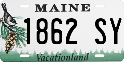 ME license plate 1862SY