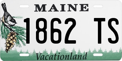 ME license plate 1862TS