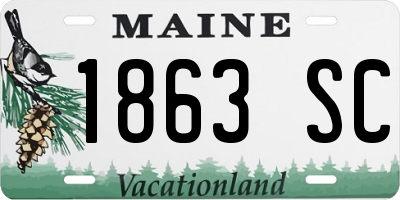 ME license plate 1863SC