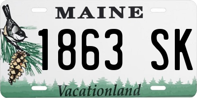 ME license plate 1863SK