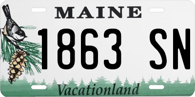ME license plate 1863SN