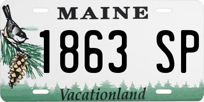 ME license plate 1863SP