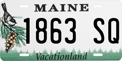 ME license plate 1863SQ
