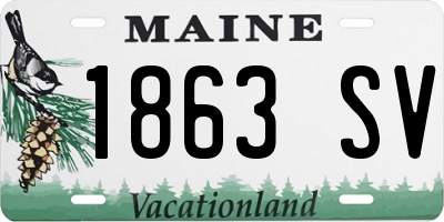 ME license plate 1863SV