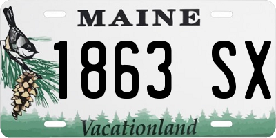 ME license plate 1863SX