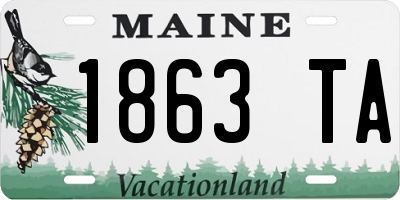ME license plate 1863TA