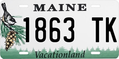 ME license plate 1863TK