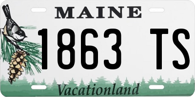 ME license plate 1863TS