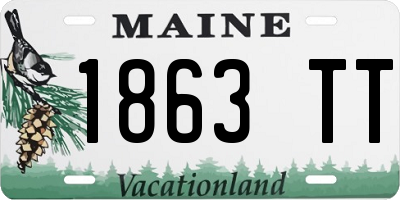 ME license plate 1863TT