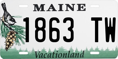 ME license plate 1863TW