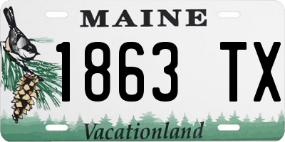 ME license plate 1863TX