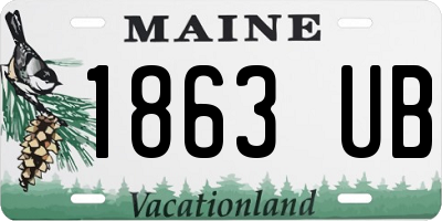 ME license plate 1863UB