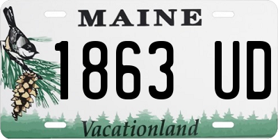 ME license plate 1863UD