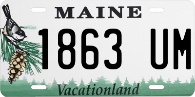 ME license plate 1863UM