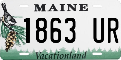 ME license plate 1863UR