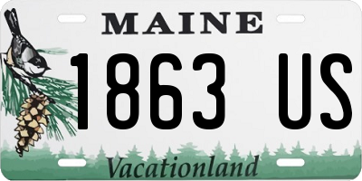 ME license plate 1863US