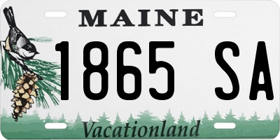 ME license plate 1865SA