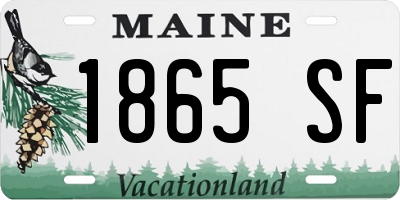 ME license plate 1865SF