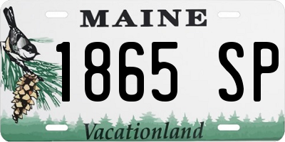 ME license plate 1865SP