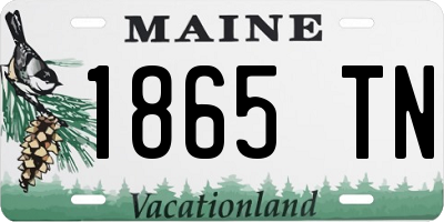 ME license plate 1865TN