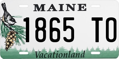 ME license plate 1865TO