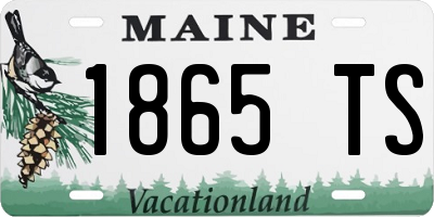 ME license plate 1865TS