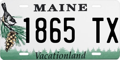 ME license plate 1865TX